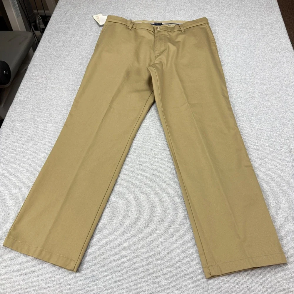 Dockers Signature Khaki Mens 36x30 Tan Straight Fit‎ Lux Cotton Stretch MSRP $62